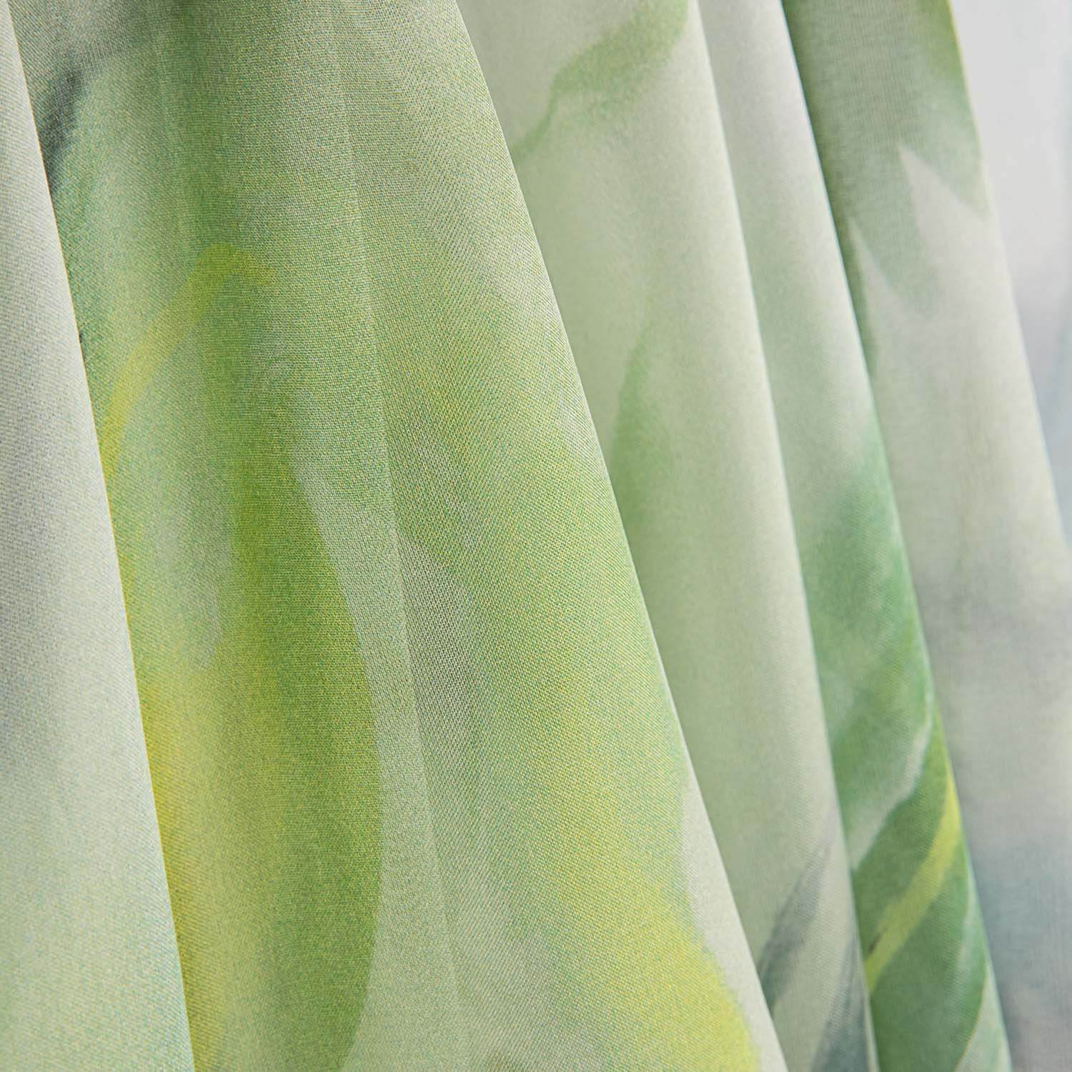 Natural Silk Gauze, Watercolour Green Garden - Ribes y Casals