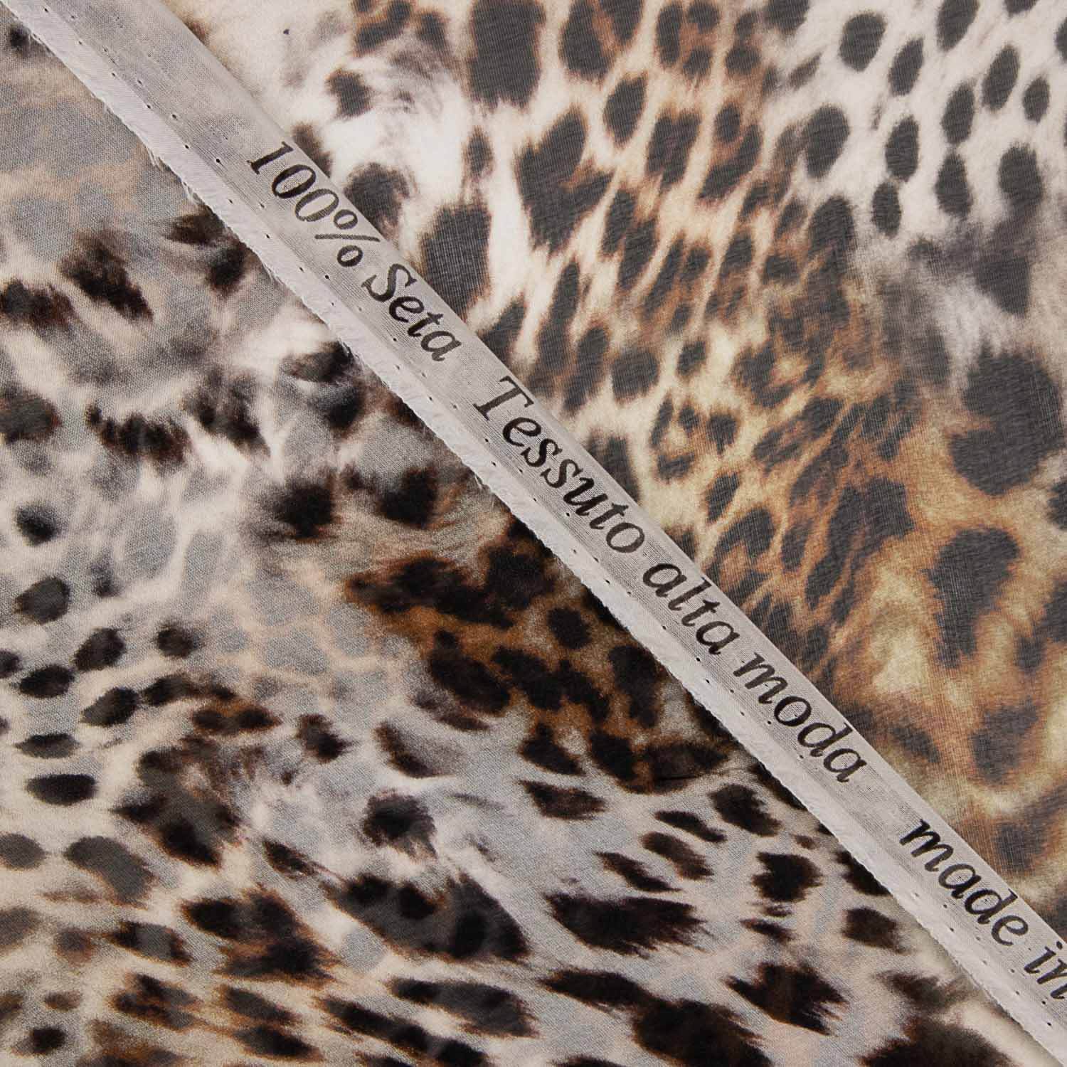 Natural Silk Gauze  Safari Animal Print - Ribes y Casals