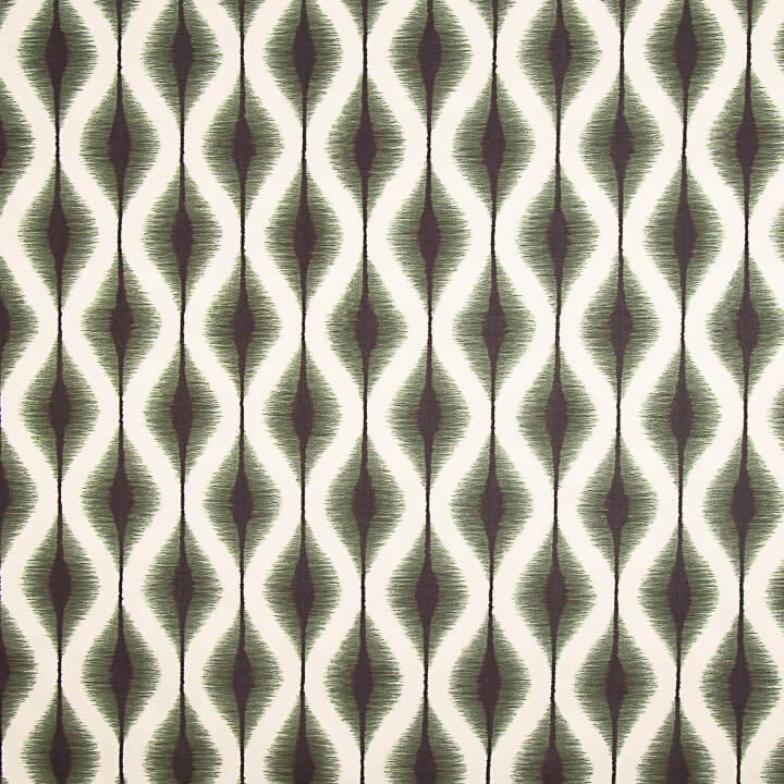 Ethnic Green Ikat Cotton Canvas - Ribes y Casals