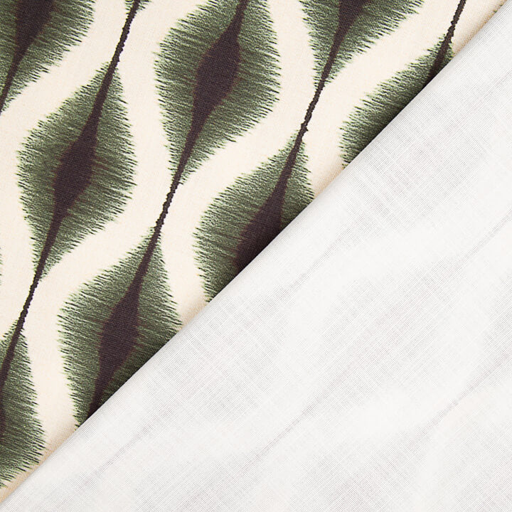 Ethnic Green Ikat Cotton Canvas - Ribes y Casals
