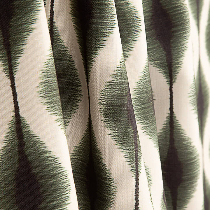 Ethnic Green Ikat Cotton Canvas - Ribes y Casals