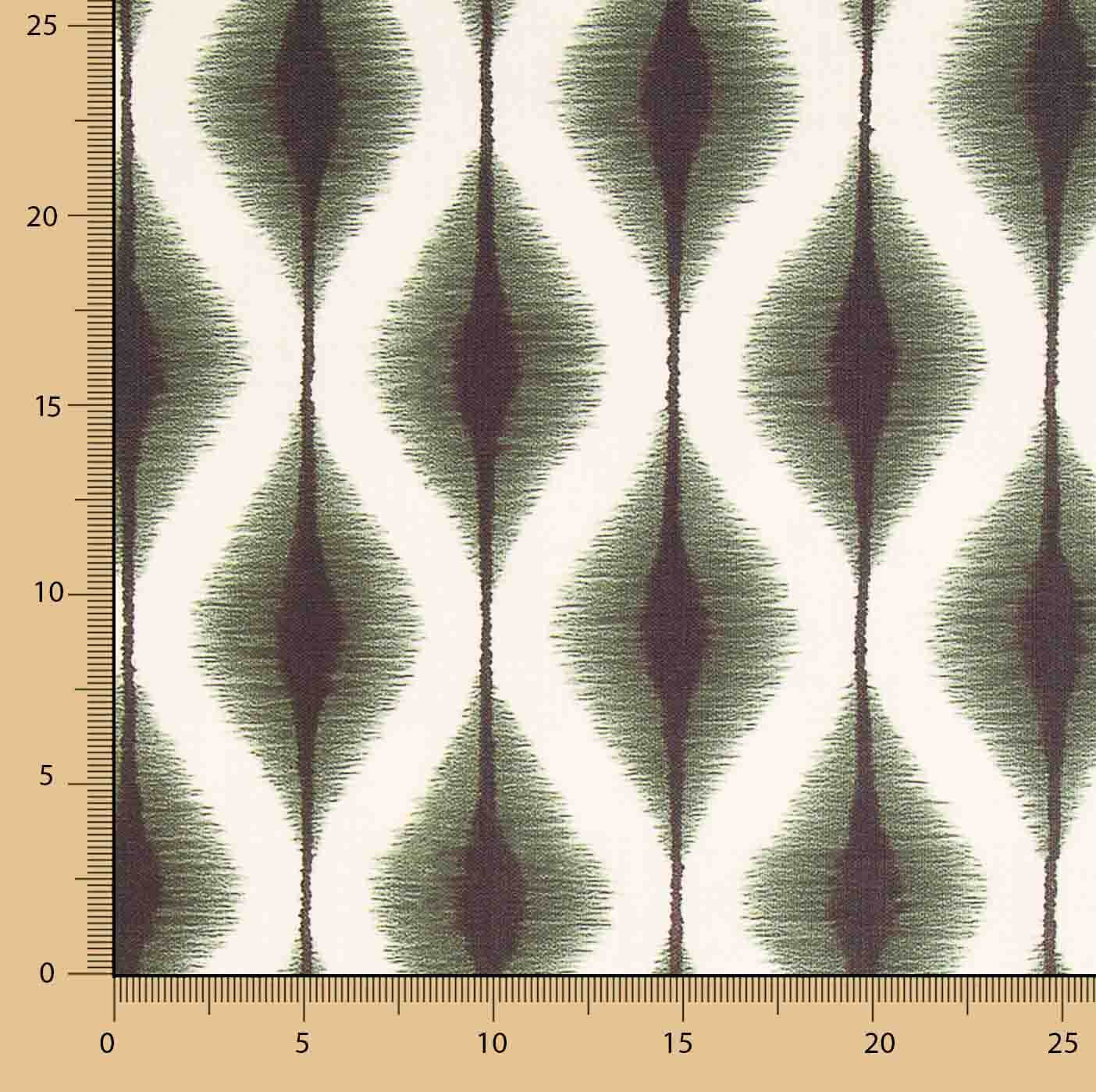 Ethnic Green Ikat Cotton Canvas - Ribes y Casals
