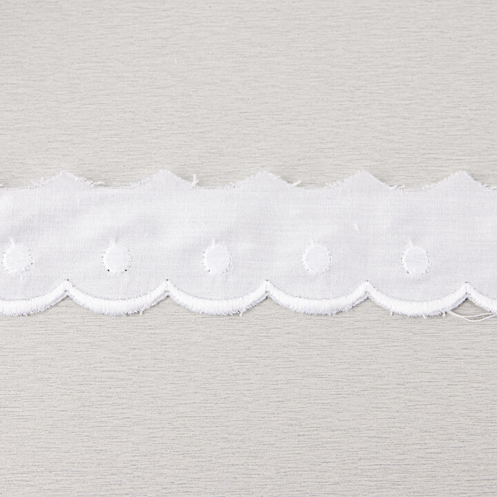White Embroidered Batiste Trim Model 11700 – 30 mm - Ribes y Casals
