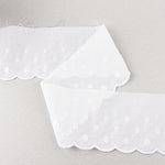 White Embroidered Batiste Trim, Model 11698 – 75 mm - Ribes y Casals