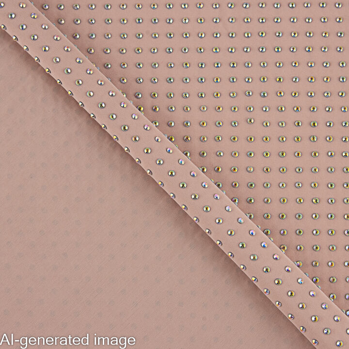 Stretch Fabric with Pink Iridescent Silver Rhinestones – Nude Make-up - Ribes y Casals