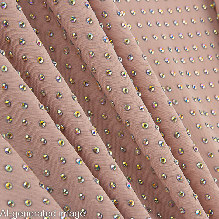Stretch Fabric with Pink Iridescent Silver Rhinestones – Nude Make-up - Ribes y Casals