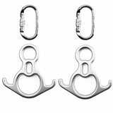 Aerial rigging kit: 2 carabiners + 2 figure 8 descenders for aerial yoga - Ribes y Casals