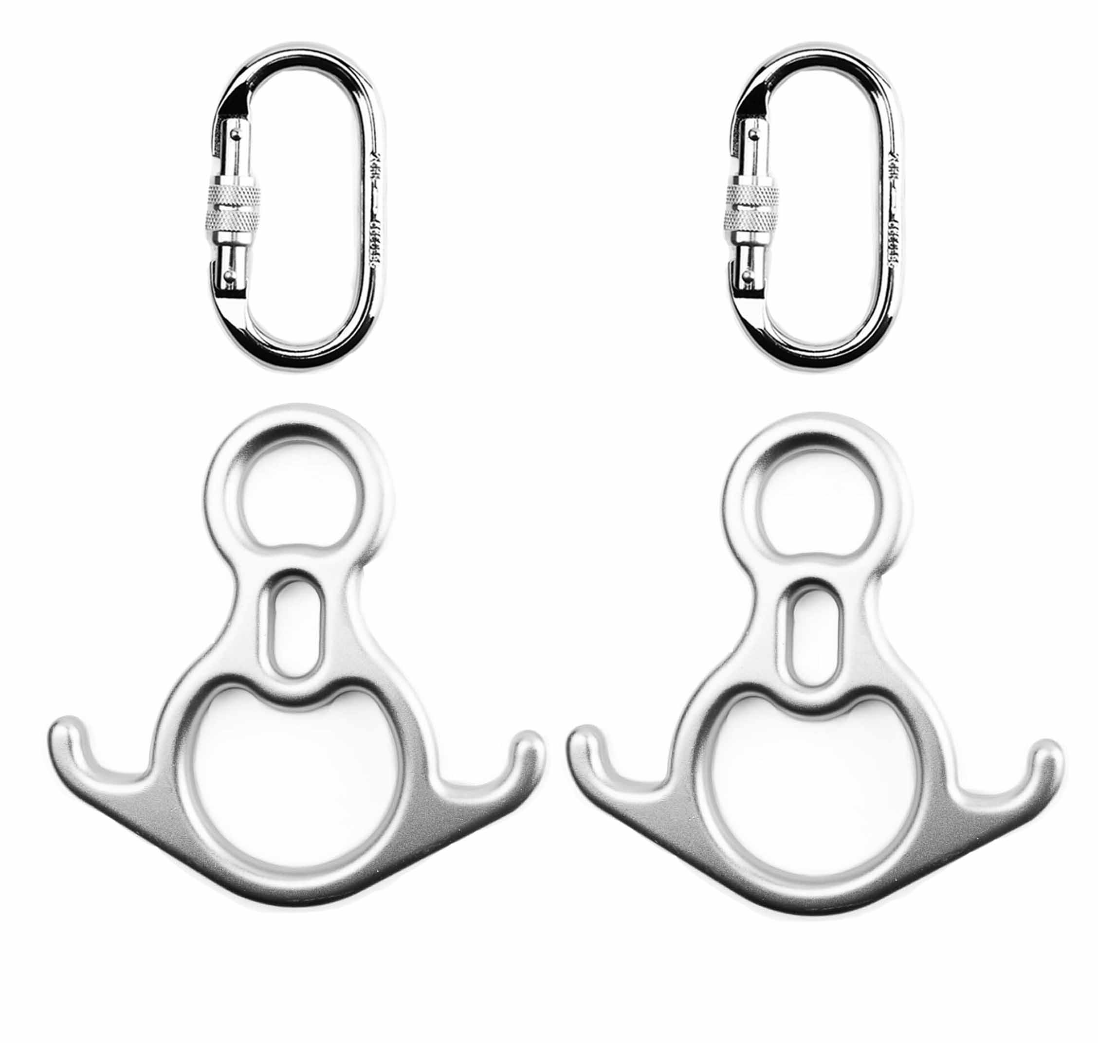 Aerial rigging kit: 2 carabiners + 2 figure 8 descenders for aerial yoga - Ribes y Casals