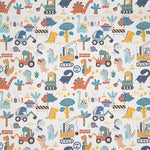 Multicoloured Dinosaur Builders Printed Percale - Ribes y Casals