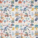 Multicoloured Dinosaur Builders Printed Percale - Ribes y Casals