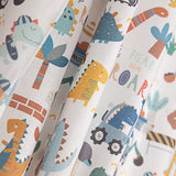 Multicoloured Dinosaur Builders Printed Percale - Ribes y Casals