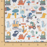 Multicoloured Dinosaur Builders Printed Percale - Ribes y Casals