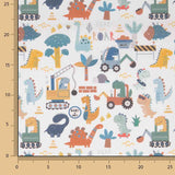 Multicoloured Dinosaur Builders Printed Percale - Ribes y Casals