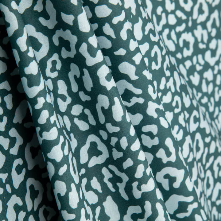 Nairobi Printed Percale – Bottle Green, Water Green - Ribes y Casals