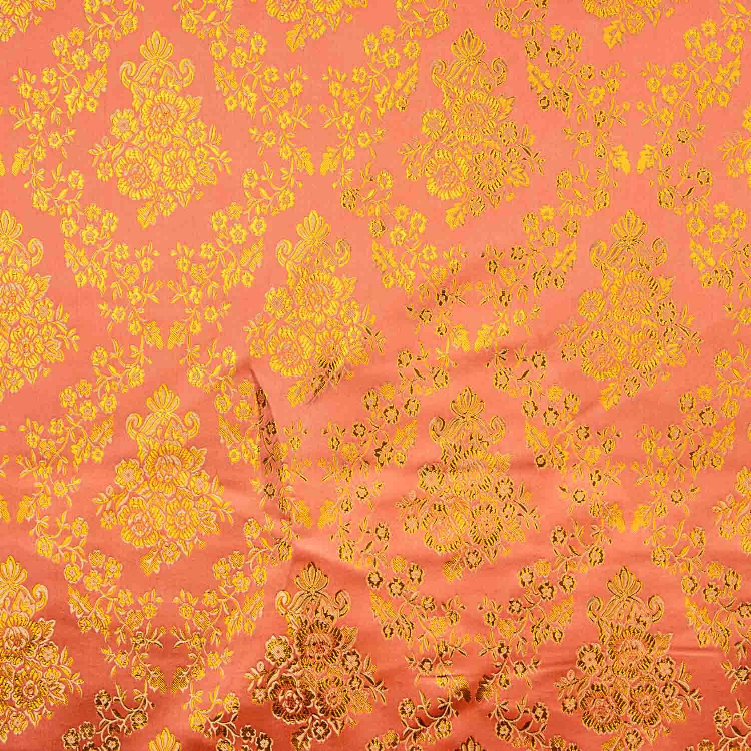 Salmon Orange Jacquard with Gold Lurex - Ribes y Casals