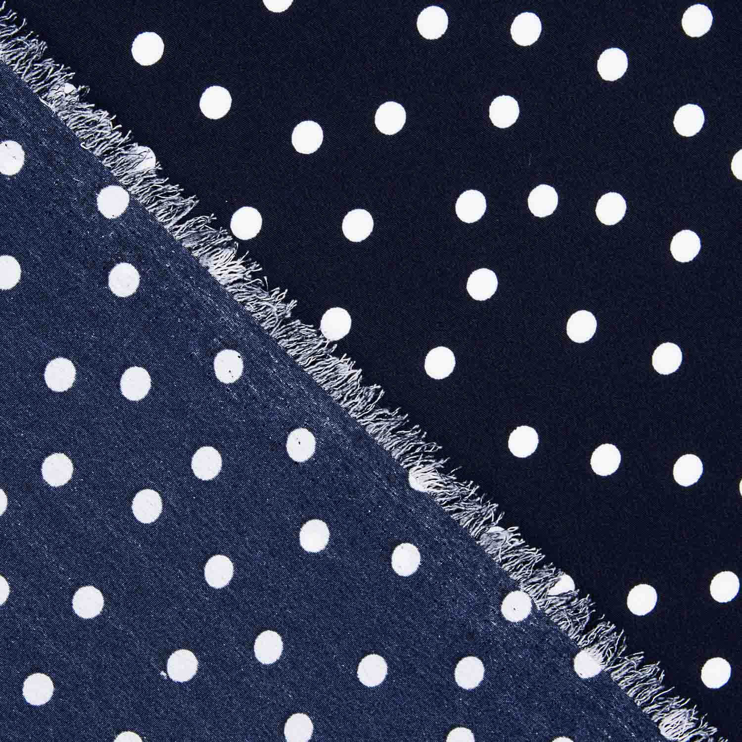 Koshibo Polka Dots 7mm Navy Blue-White - Ribes y Casals