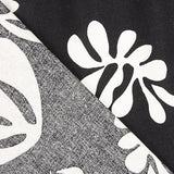 Black and White Leaf-Printed Linen and Cotton - Ribes y Casals