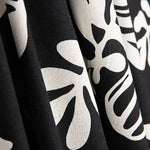 Black and White Leaf-Printed Linen and Cotton - Ribes y Casals