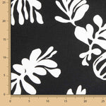 Black and White Leaf-Printed Linen and Cotton - Ribes y Casals