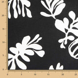 Black and White Leaf-Printed Linen and Cotton - Ribes y Casals