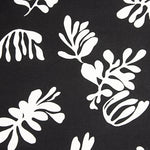 Black and White Leaf-Printed Linen and Cotton - Ribes y Casals