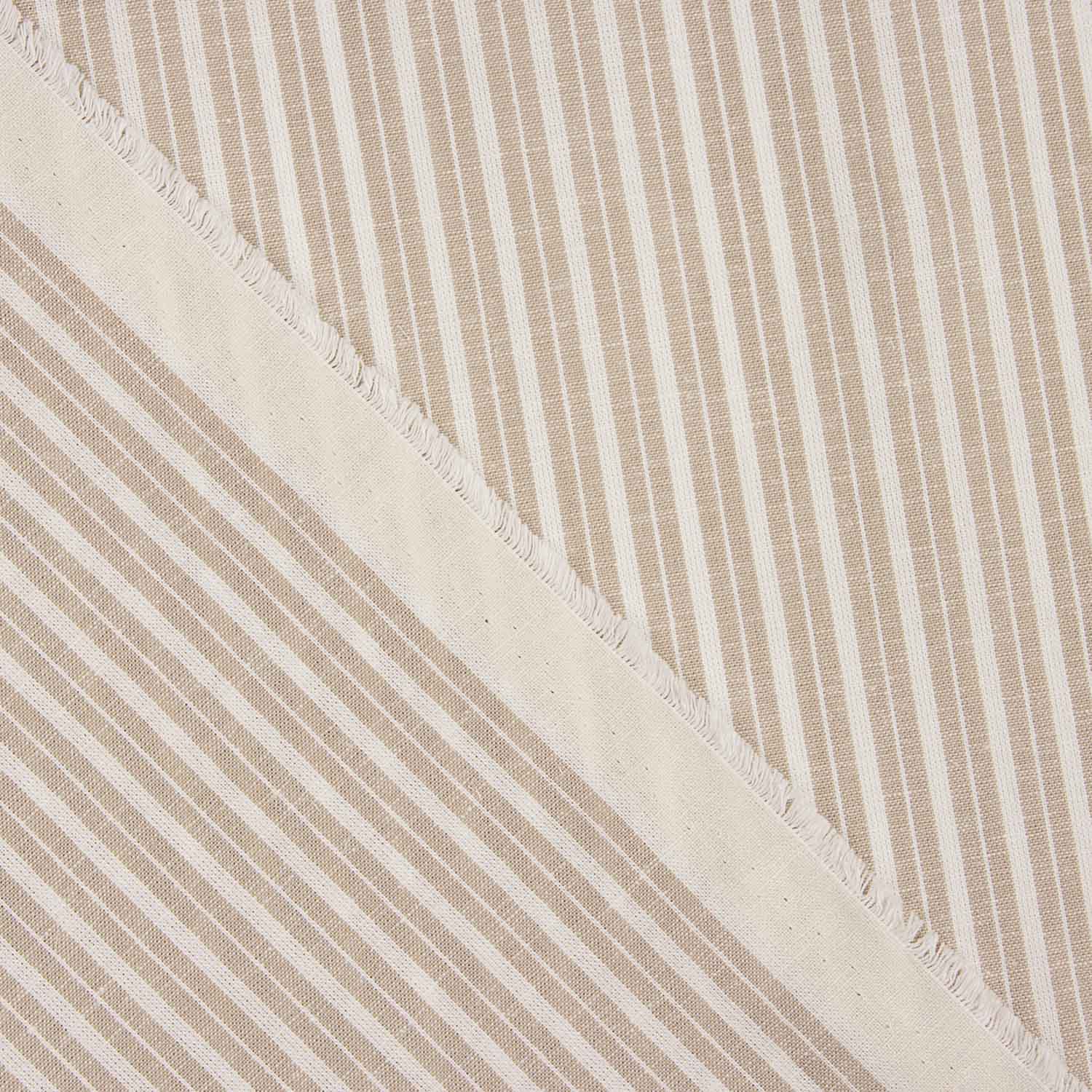 Linen Cotton Stripes Beige - Ribes y Casals