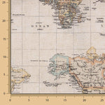 Vintage World Map Printed Canvas - Ribes y Casals