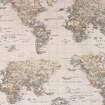 Vintage World Map Printed Canvas - Ribes y Casals