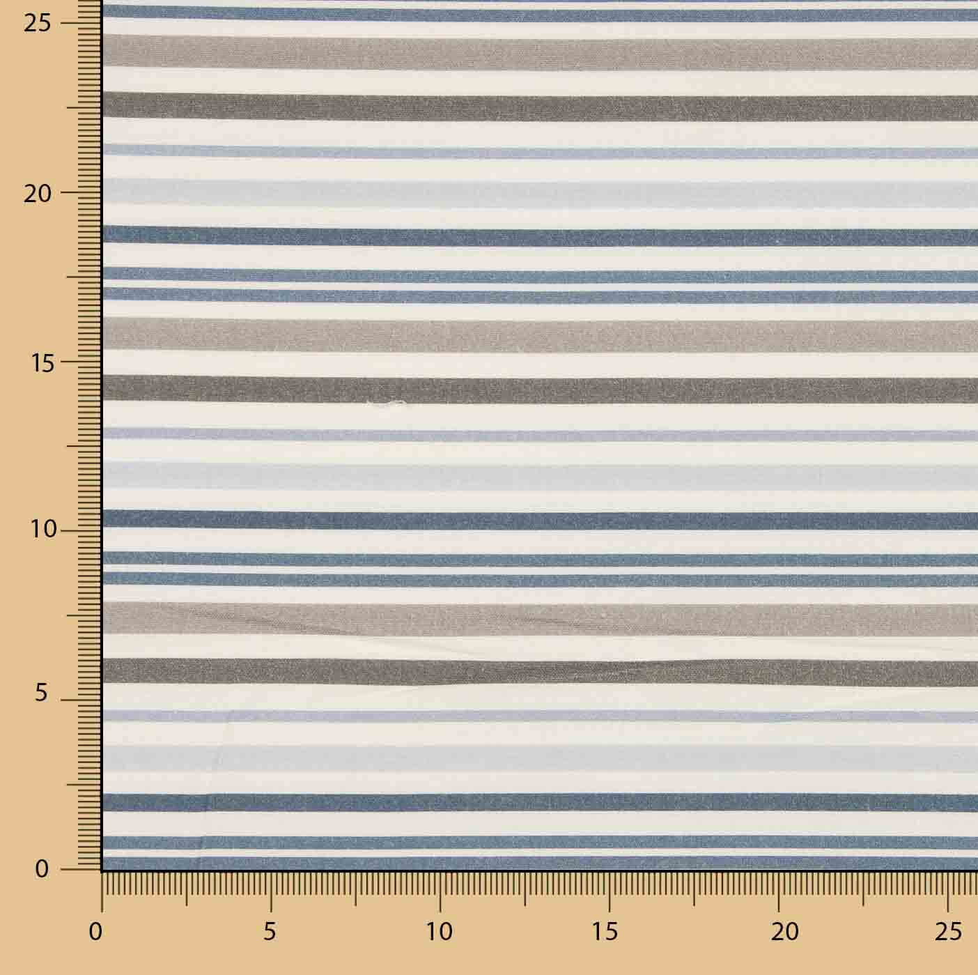 Blue and Beige Stripe-Patterned Printed Canvas  - Ribes y Casals