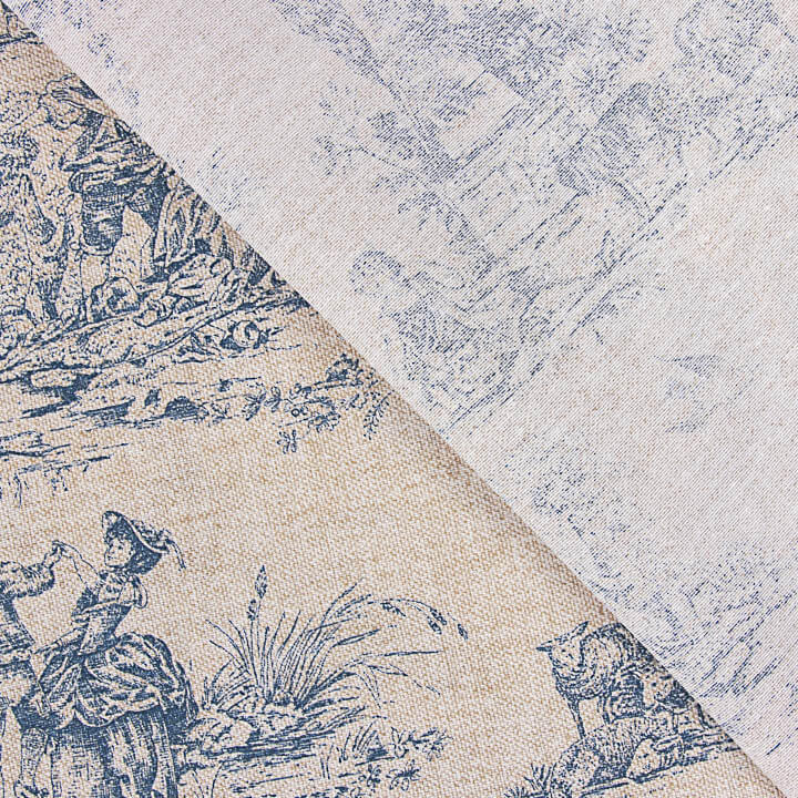 Blue Printed Canvas with Country Scenes - Ribes y Casals