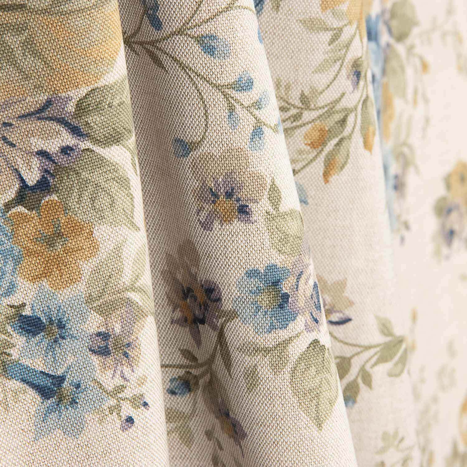 Blue and Mustard Floral Print Canvas - Ribes y Casals