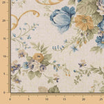 Blue and Mustard Floral Print Canvas - Ribes y Casals