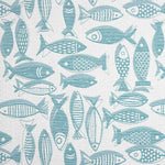 Turquoise Blue Fish jacquard canvas - Ribes y Casals