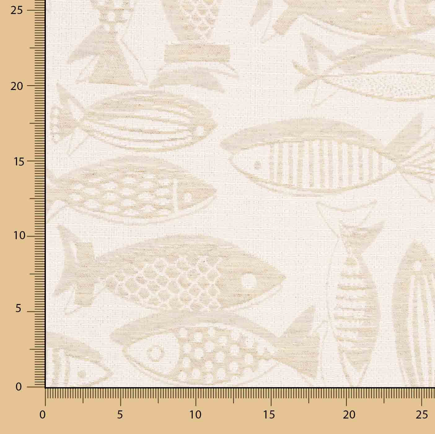 Beige Jacquard Fish Canvas - Ribes y Casals