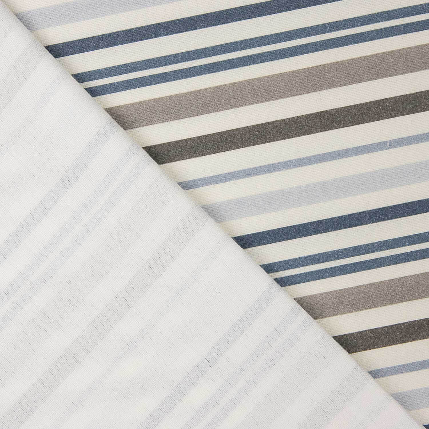 Blue and Beige Stripe-Patterned Printed Canvas  - Ribes y Casals