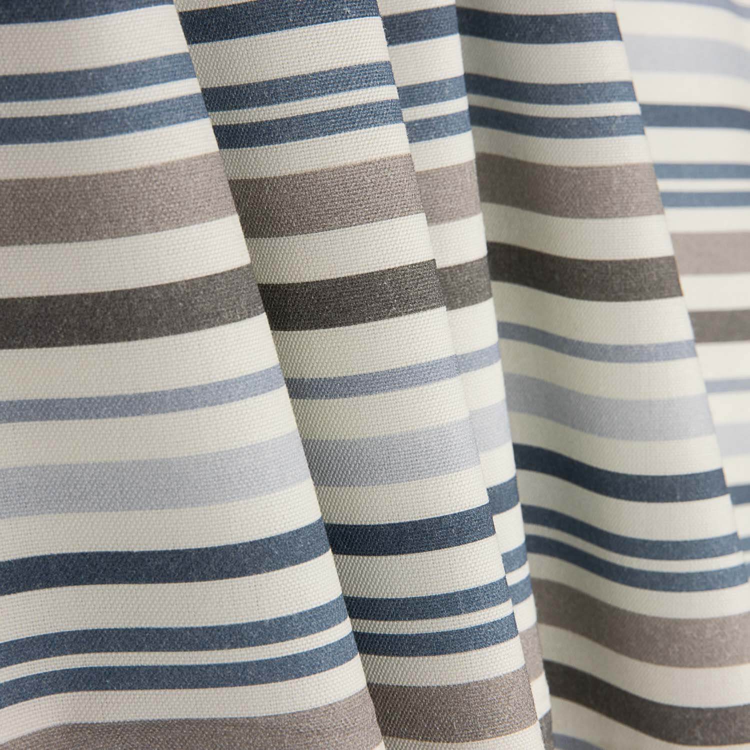 Blue and Beige Stripe-Patterned Printed Canvas  - Ribes y Casals