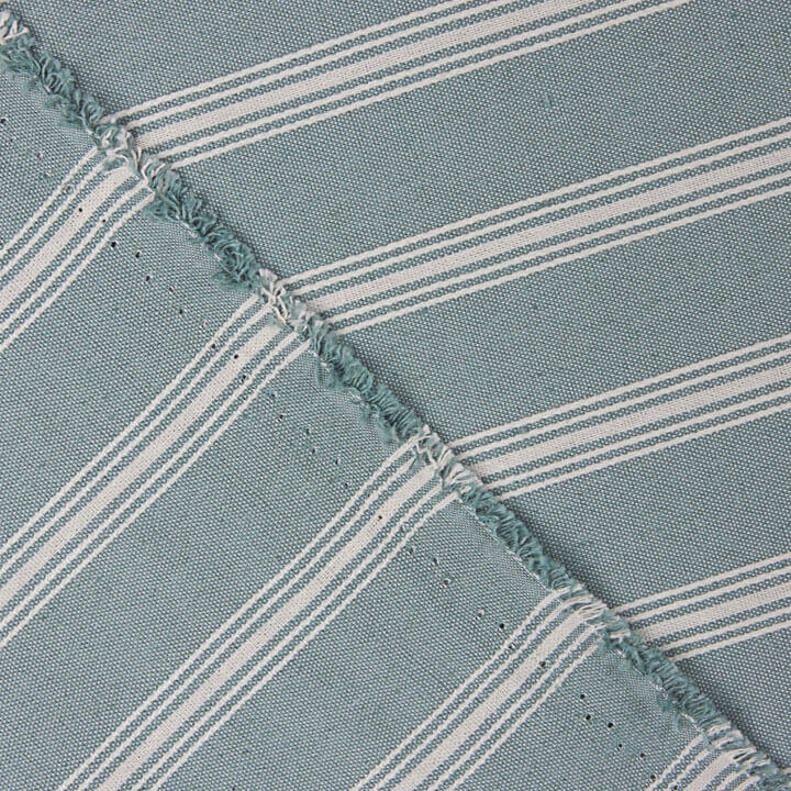 Denim Cotton Canvas with White Stripes - Ribes y Casals
