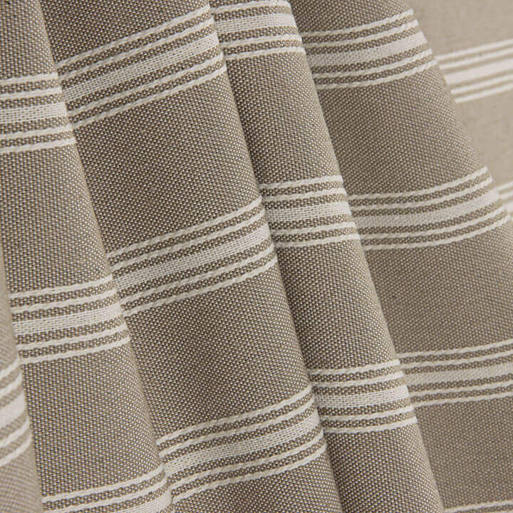 Beige Cotton Canvas with White Stripes - Ribes y Casals