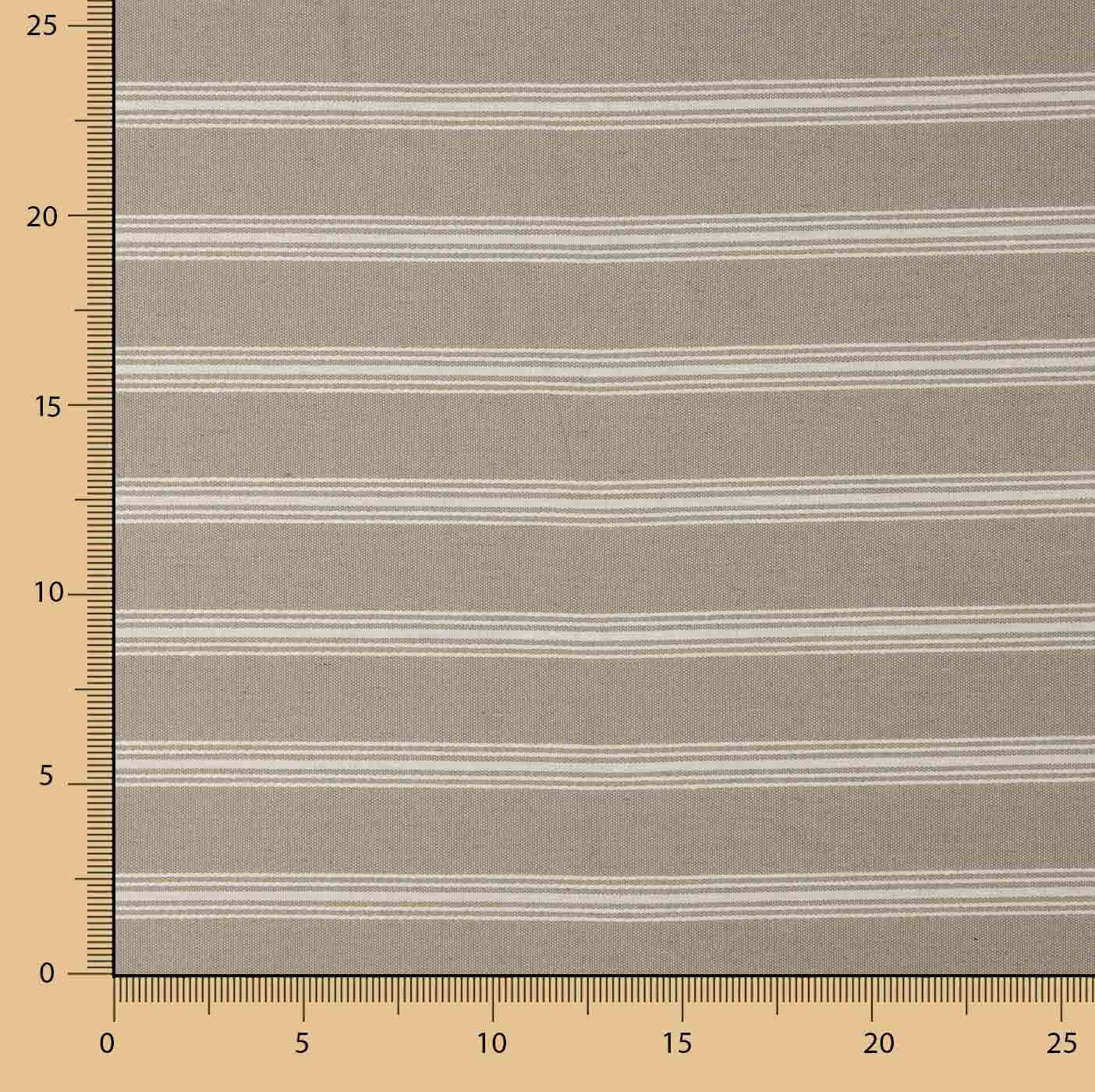 Beige Cotton Canvas with White Stripes - Ribes y Casals