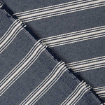 Navy Blue Cotton Canvas with White Stripes - Ribes y Casals