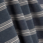 Navy Blue Cotton Canvas with White Stripes - Ribes y Casals