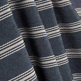 Navy Blue Cotton Canvas with White Stripes - Ribes y Casals