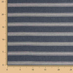 Navy Blue Cotton Canvas with White Stripes - Ribes y Casals