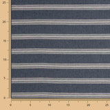 Navy Blue Cotton Canvas with White Stripes - Ribes y Casals