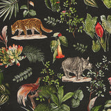 Black Jungle Print Cotton Canvas - Ribes y Casals