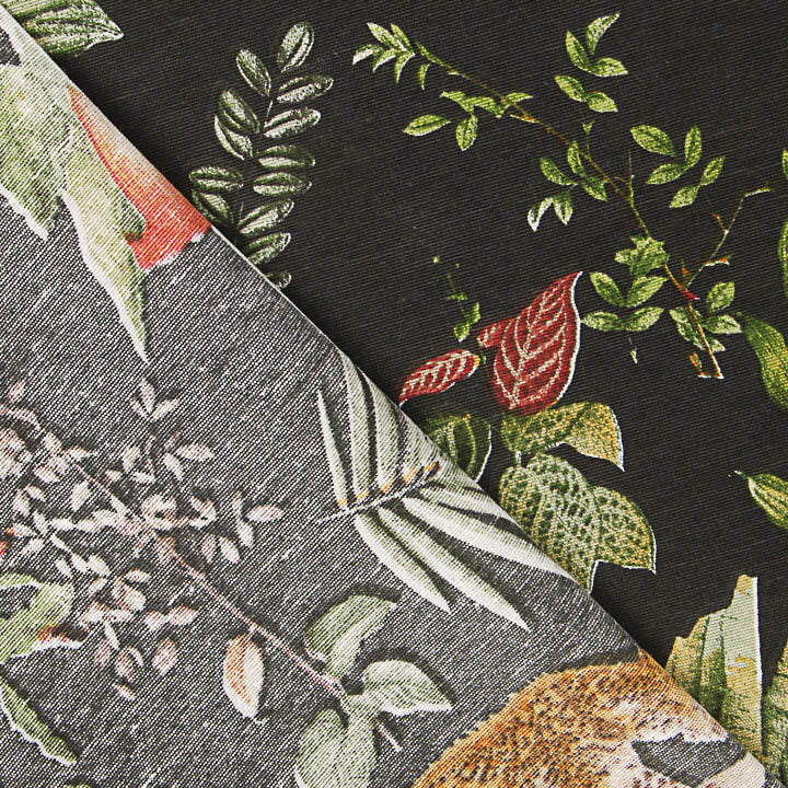 Black Jungle Print Cotton Canvas - Ribes y Casals