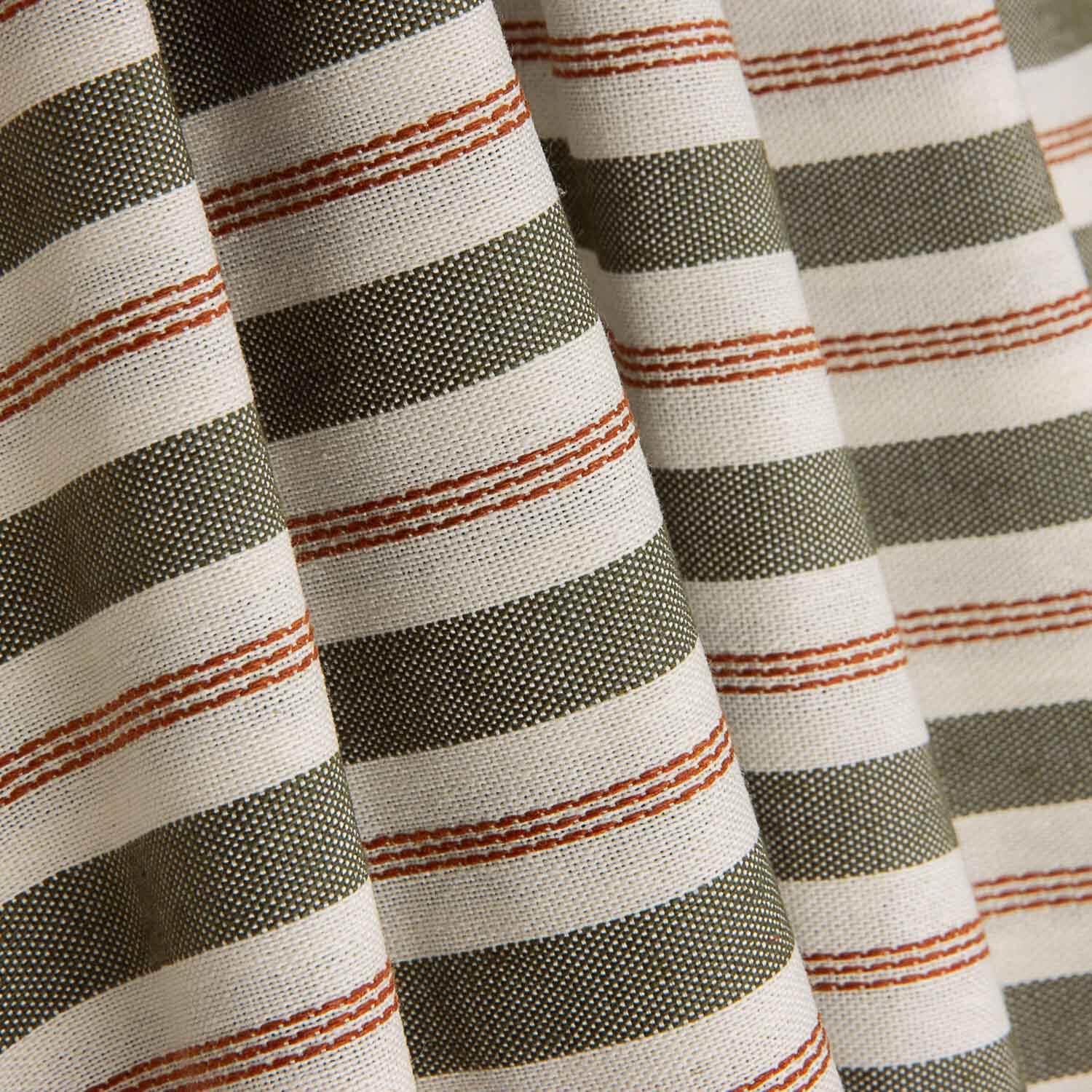Green Stripes on Canvas with Embroidered Stripe - Ribes y Casals