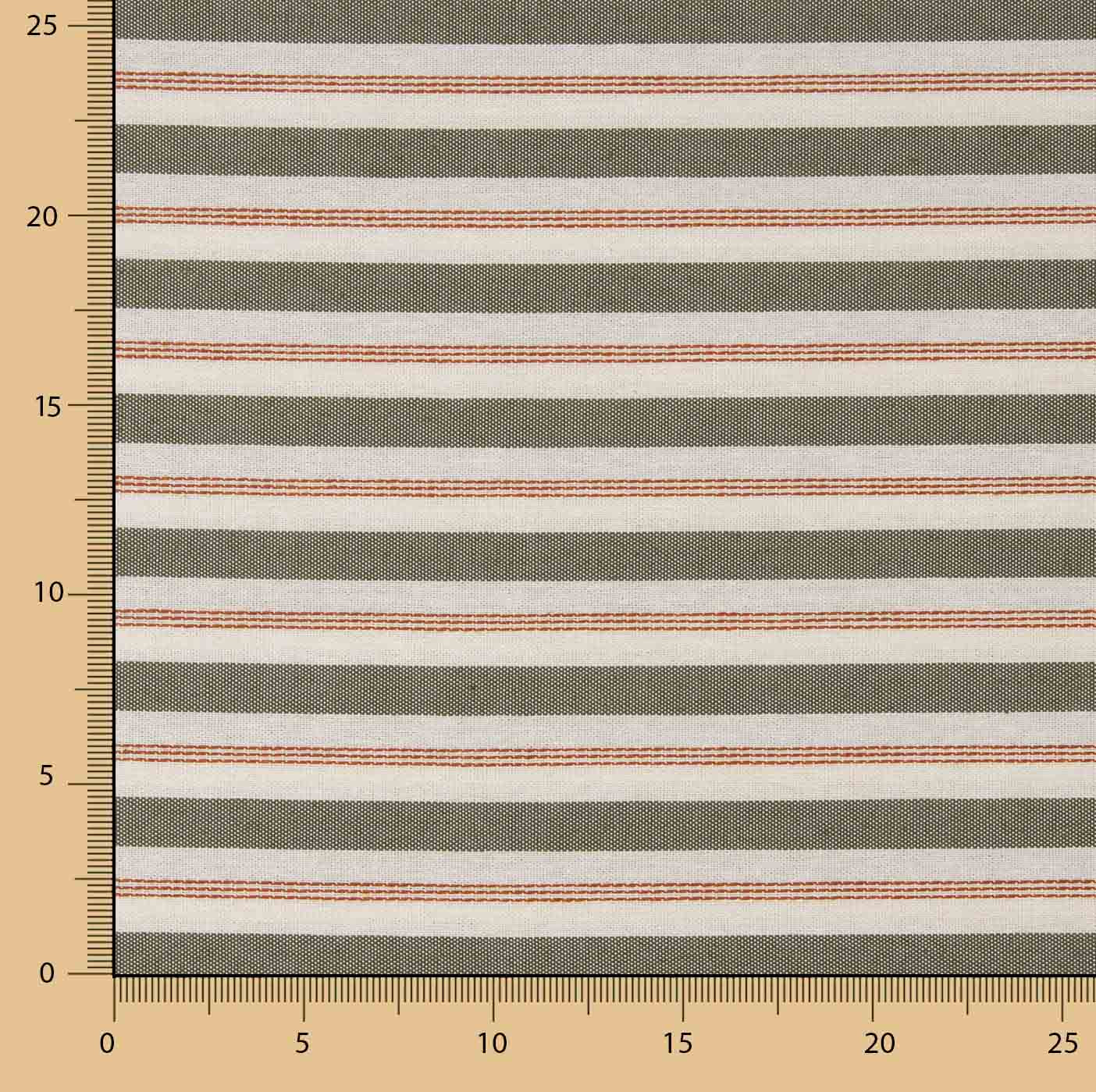 Green Stripes on Canvas with Embroidered Stripe - Ribes y Casals