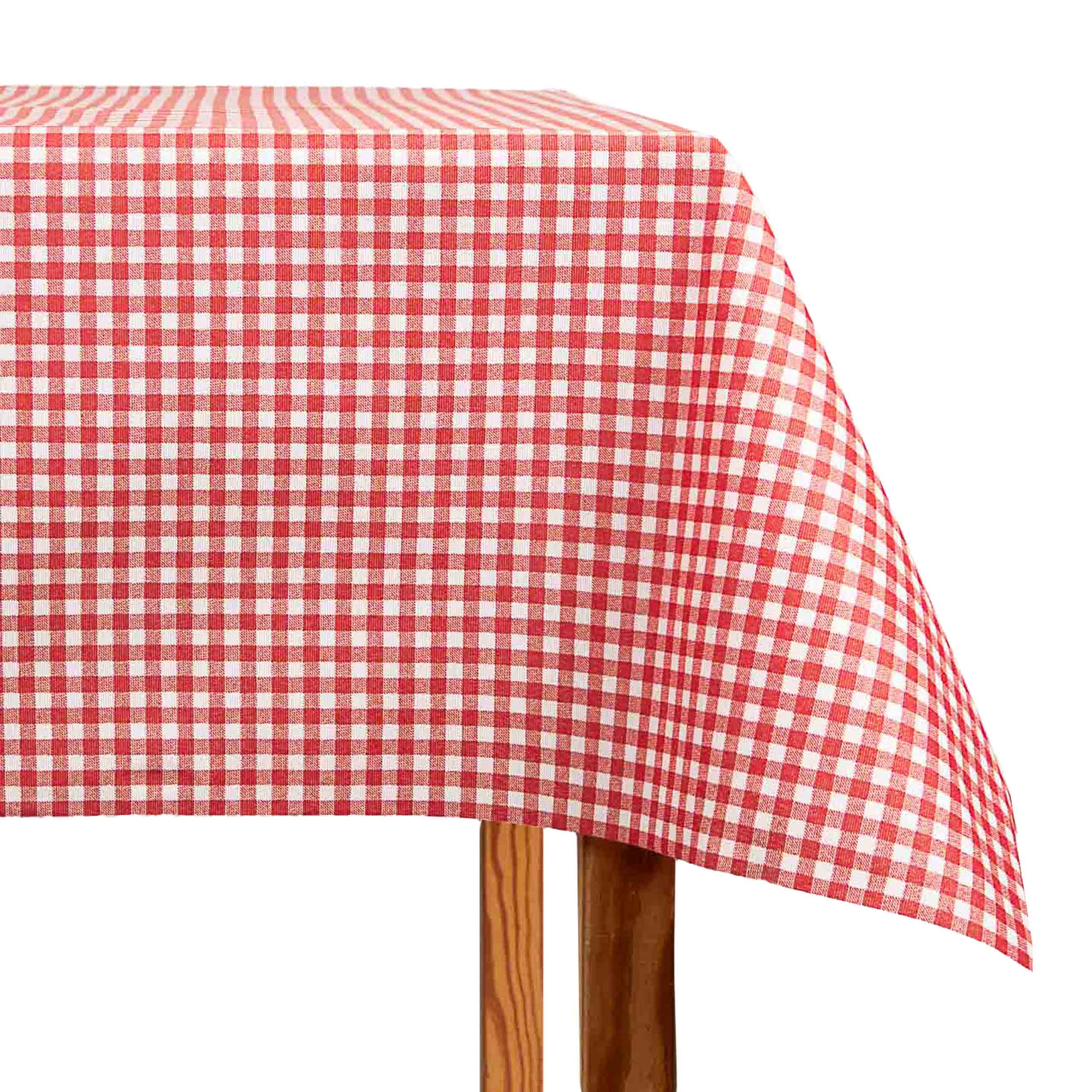Red Vichy Check Resin-Coated Tablecloth - Ribes y Casals