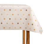 Beige and Mustard Polka Dot Resin-Coated Tablecloth - Ribes y Casals